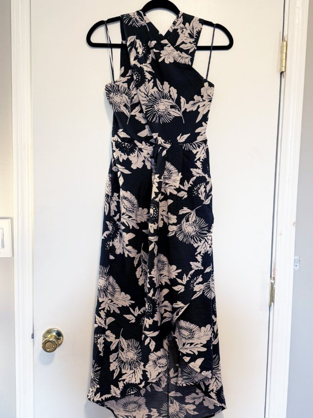 Banana Republic Floral Print Halter Neck High-Low Dress, US 10